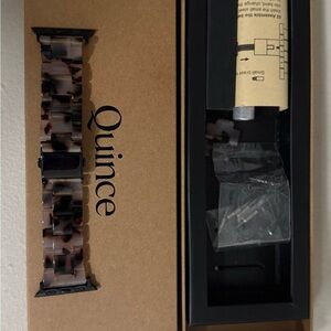 Quince Resin Apple Watch Band in Tortoiseshell Brown and Cream